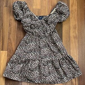 GAP Women's Animal Print Mini Dress - Black and Brown